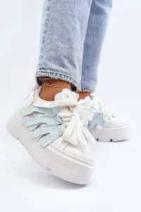 Sneakersy S Hrúbkou Podrážky Na Modrej Platforme Zazoo