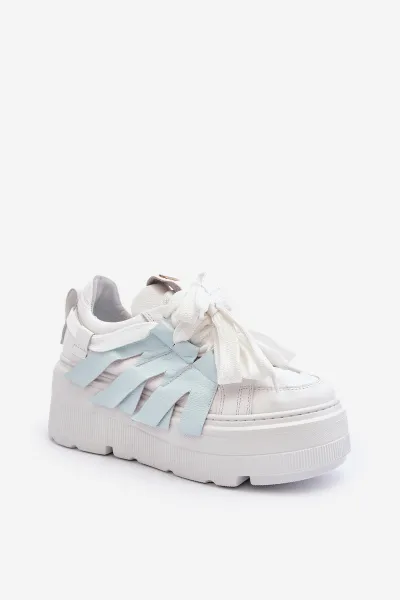 Sneakersy S Hrúbkou Podrážky Na Modrej Platforme Zazoo