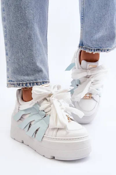Sneakersy S Hrúbkou Podrážky Na Modrej Platforme Zazoo