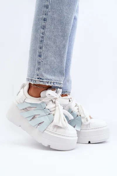 Sneakersy S Hrúbkou Podrážky Na Modrej Platforme Zazoo