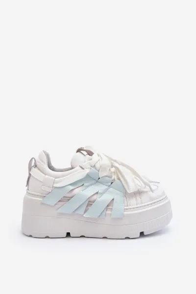 Sneakersy S Hrúbkou Podrážky Na Modrej Platforme Zazoo