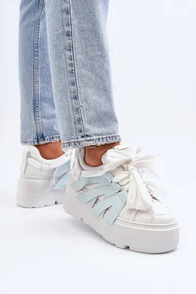 Sneakersy S Hrúbkou Podrážky Na Modrej Platforme Zazoo