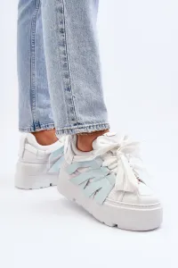 Sneakersy S Hrúbkou Podrážky Na Modrej Platforme Zazoo