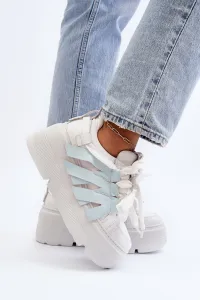 Sneakersy S Hrúbkou Podrážky Na Modrej Platforme Zazoo
