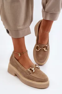 Zazoo 3429 Semišové Dámske Mokasíny S Ozdobou Beige