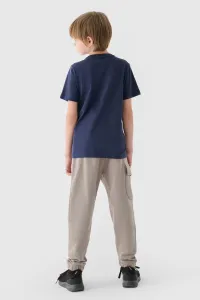 Chlapčenské zateplené tepláky 4F JUNIOR TROUSERS-JWAW24TTROM760-26S-WARM LIGHT GREY