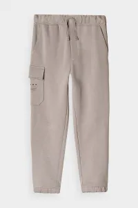 Chlapčenské zateplené tepláky 4F JUNIOR TROUSERS-JWAW24TTROM760-26S-WARM LIGHT GREY