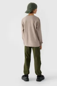 Chlapčenské Jogger Casual Nohavice Hladké 4F Khaki 4FJWMM00TTR
