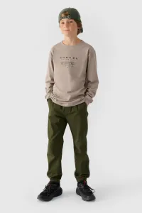 Chlapčenské Jogger Casual Nohavice Hladké 4F Khaki 4FJWMM00TTR