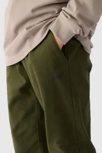 Chlapčenské Jogger Casual Nohavice Hladké 4F Khaki 4FJWMM00TTR