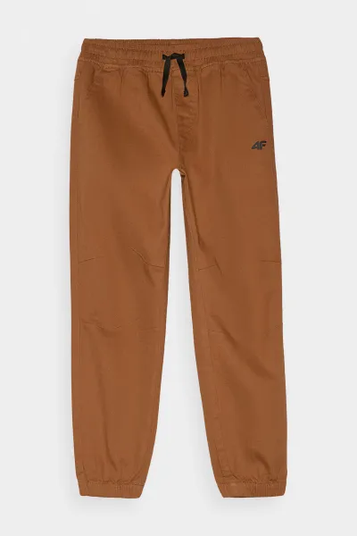 Chlapčenské Jogger Casual Nohavice Hladké 4F Khaki 4FJWMM00TTR