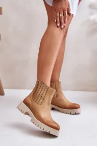 Lewski Shoes Dámske Zateplené Topánky Na Ploškom Opätku Koža Lewski 3611 Hnedé