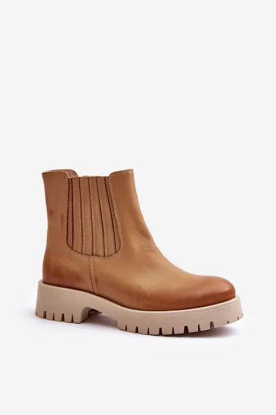 Lewski Shoes Dámske Zateplené Topánky Na Ploškom Opätku Koža Lewski 3611 Hnedé