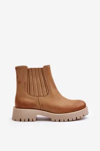 Lewski Shoes Dámske Zateplené Topánky Na Ploškom Opätku Koža Lewski 3611 Hnedé