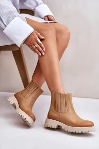 Lewski Shoes Dámske Zateplené Topánky Na Ploškom Opätku Koža Lewski 3611 Hnedé