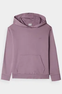 Detská Nekožená Mikina S Kapucňou Hladká Fialová 4F 4FJWMM00TSW