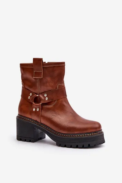 Lewski Shoes Dámske Kožené Čižmy Na Zips Hnedé Lewski 3435