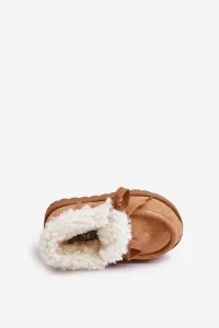FR1 Snehové Topánky Pre Deti Izolované S Kožušinou Camel Adelane