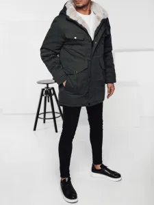 Zimná parka s kapucňou, zelená