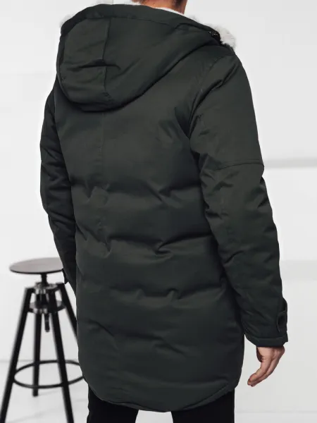 Zimná parka s kapucňou, zelená