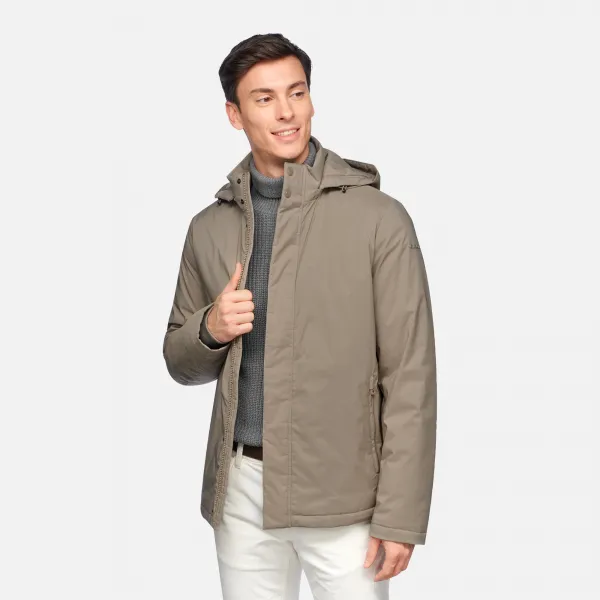 Beige Men's Quilted Jacket Geox Aurelio - Mens