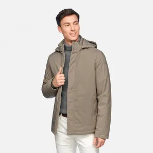 Beige Men's Quilted Jacket Geox Aurelio - Mens