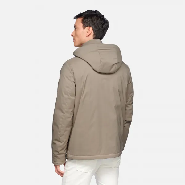 Beige Men's Quilted Jacket Geox Aurelio - Mens