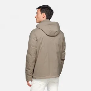 Beige Men's Quilted Jacket Geox Aurelio - Mens