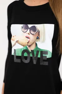 Dress with love print black