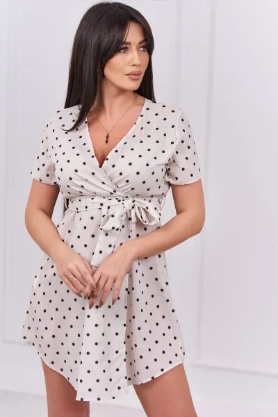 Dotted dress ecru