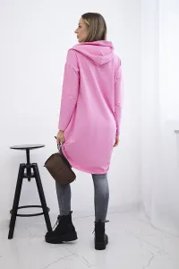 Pink hoodie with a long back