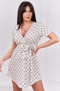 Dotted dress ecru