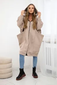 Oversize insulated sweatshirt dark beige
