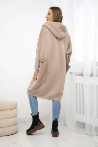 Oversize insulated sweatshirt dark beige