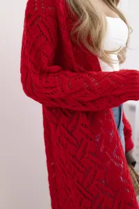 Long cardigan Super KID Mohair red