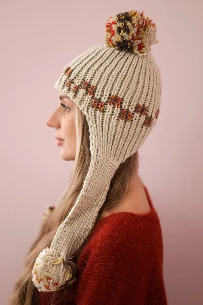 Women's cap with long ears Nadia K321 beige