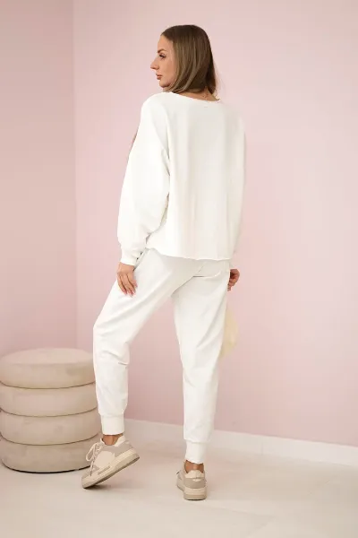 Set 2-piece sweatshirt + trousers ecru