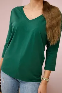 Green blouse with V-neck