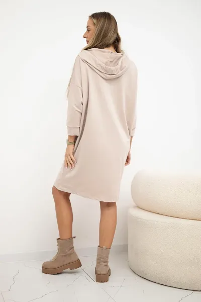 Beige dress with hood