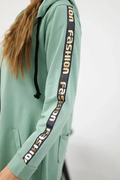 Dark mint zip-up sweatshirt