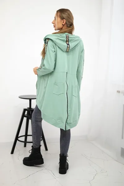 Dark mint zip-up sweatshirt