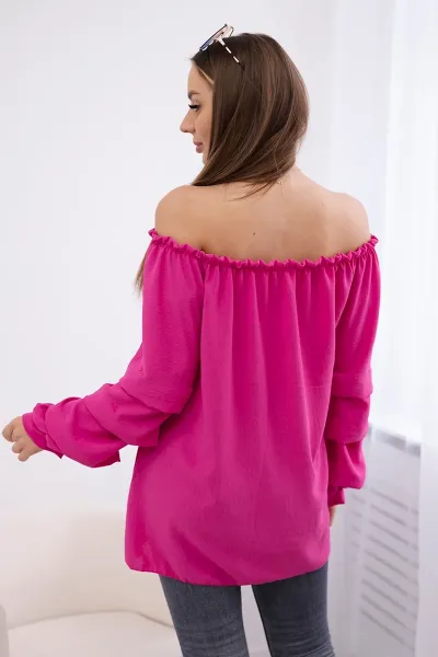 Spanish blouse with decorative sleeves fuchsia