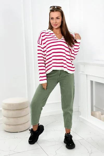 Striped sweater fuchsia