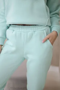 Insulated set with a sweatshirt with a drawstring at the bottom of the mint