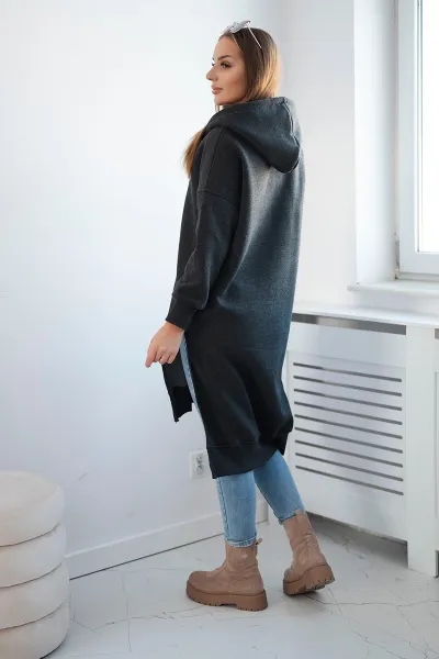 Insulated sweatshirt with graphite side slits