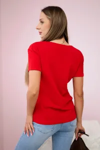 Women's graphic blouse red