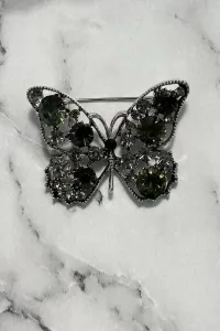 Butterfly Brooch A-2-21-7 green + silver
