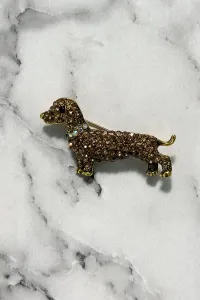 Brooch Dog A-2-21-6 gold color