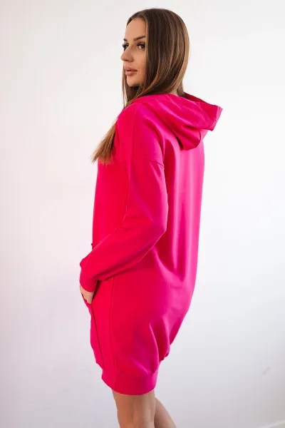 Fuchsia dress with a hood
