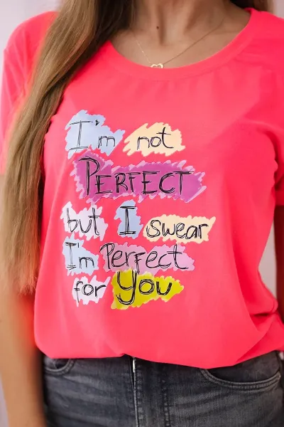 Blouse with print Perfect pink neon